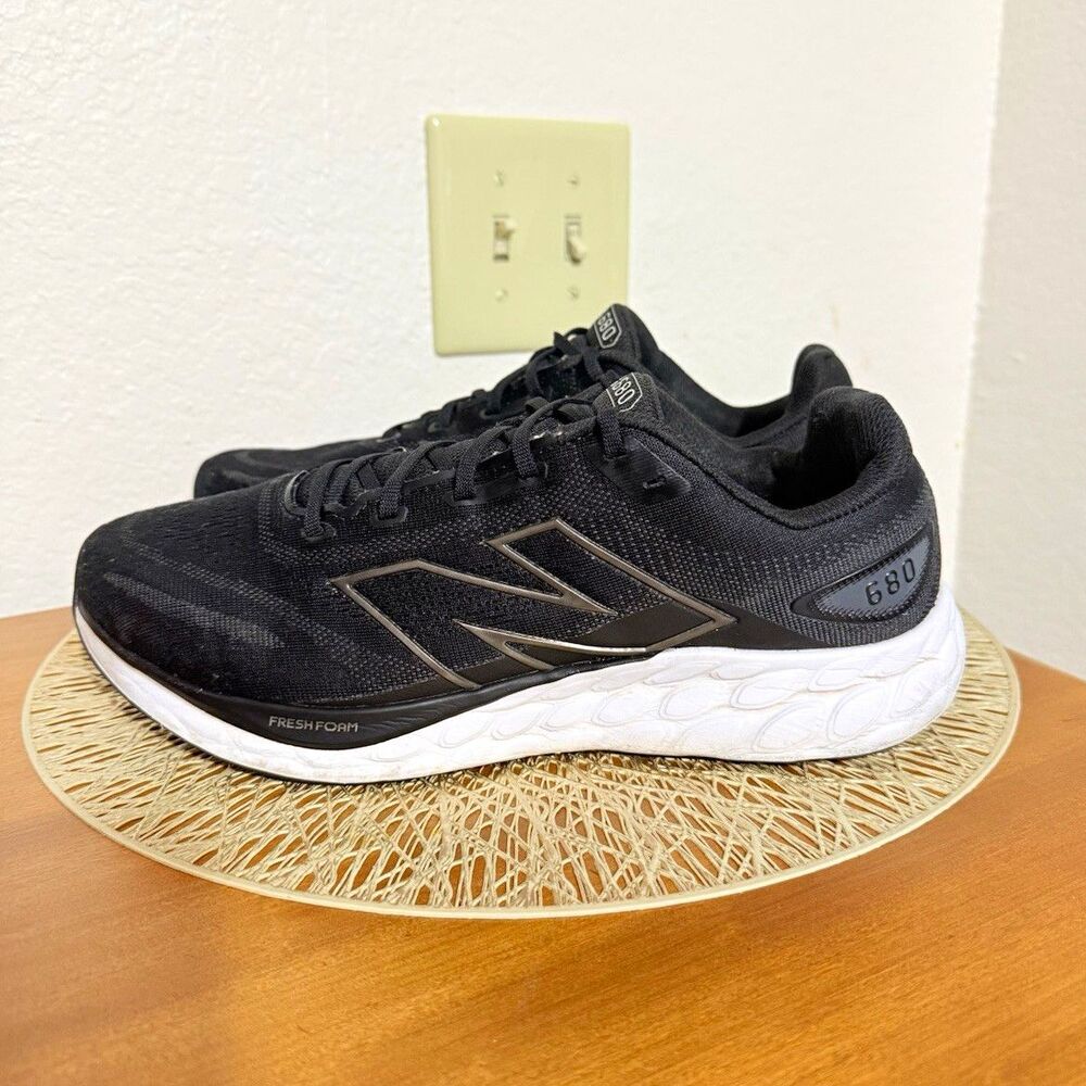 New Balance Fresh Foam 680v8 Black Magnet Size Men’s 10 4E Wide Running Shoes